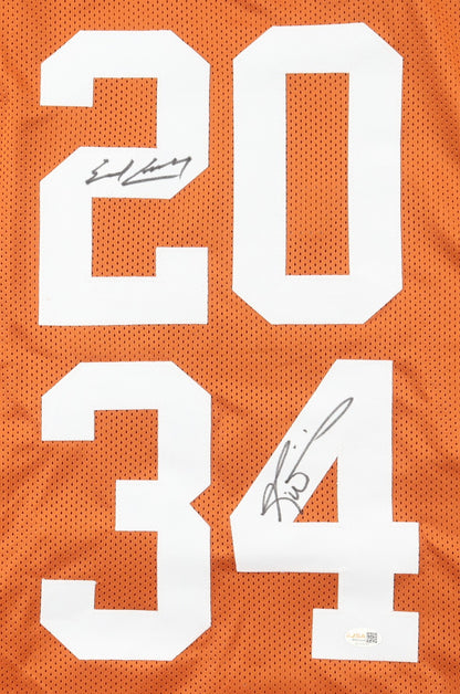 Ricky Williams & Earl Campbell Dual Signed Texas Longhorns Orange Jersey