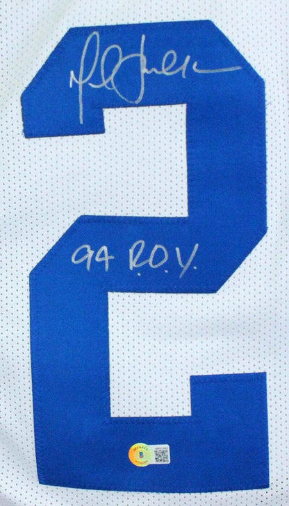 Marshall Faulk Signed White Custom Jersey - '94 ROY Inscription