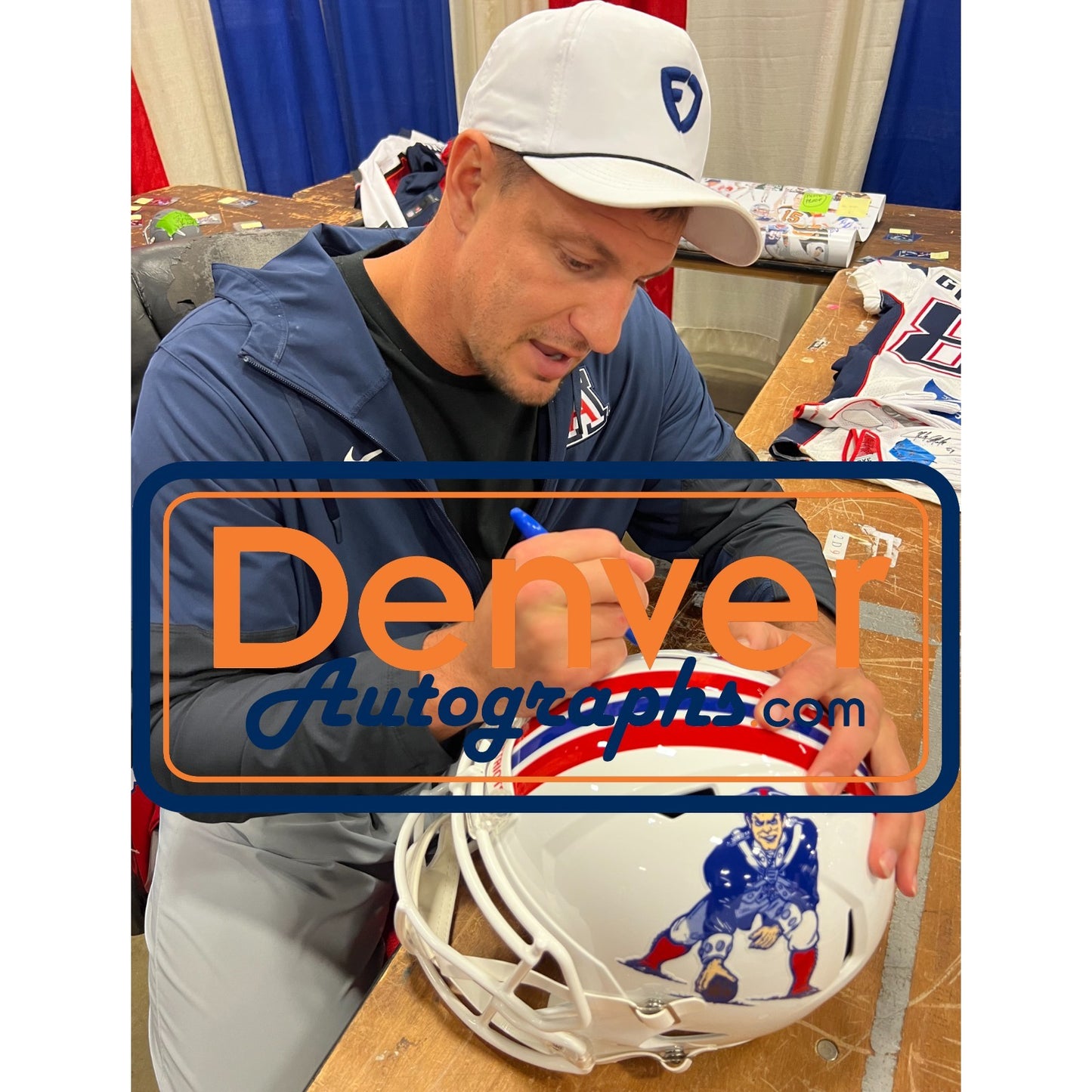 Rob Gronkowski New England Patriots Signed Full Size Throwback Replica Helmet