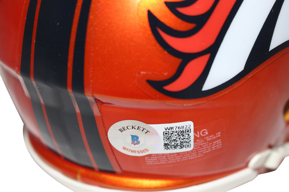 Champ Bailey Signed Denver Broncos Riddell Flash Alternate Mini Helmet Beckett