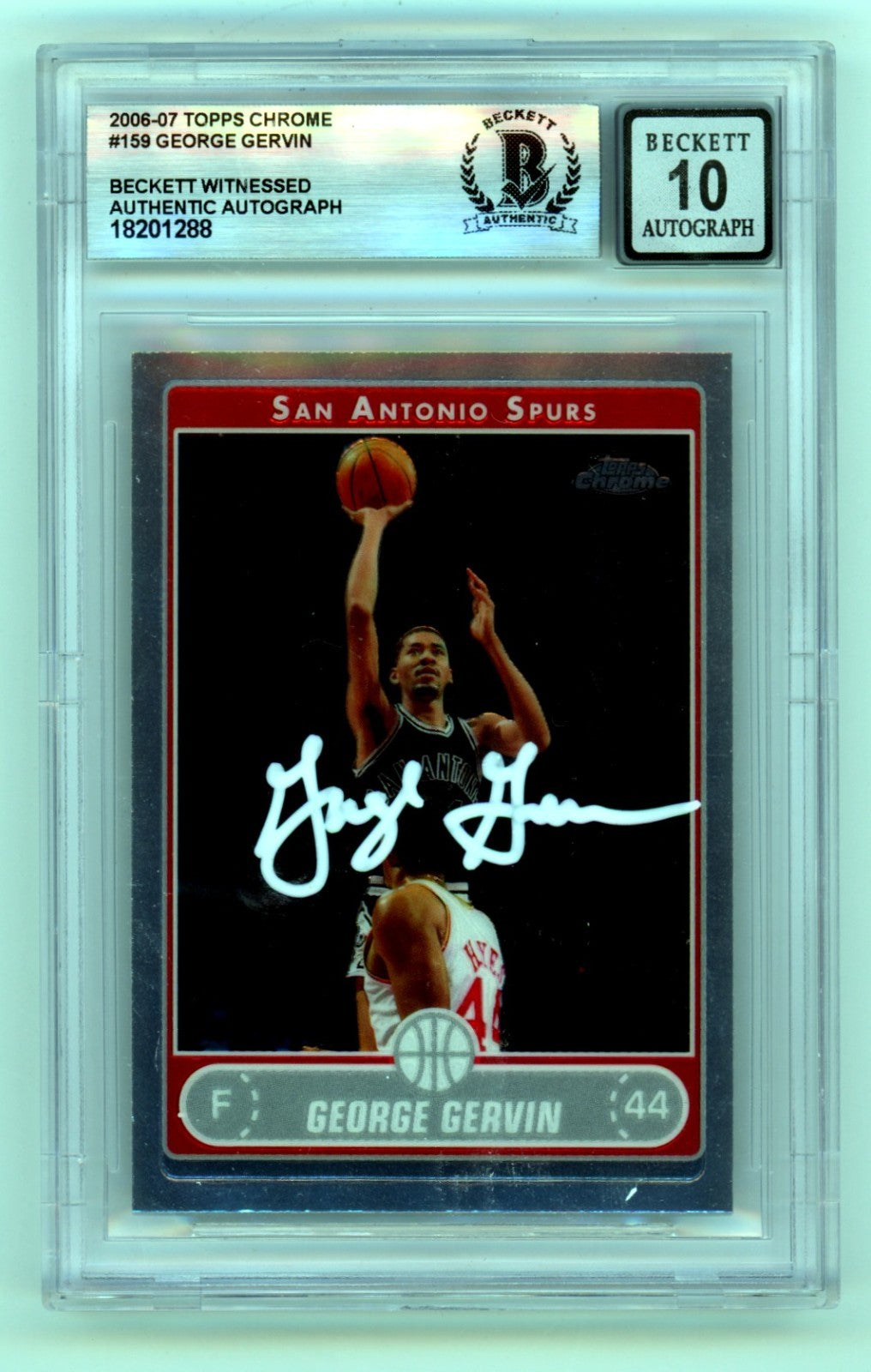 George Gervin Signed 2006-07 Topps Chrome #159 Card (BGS 10 Auto)