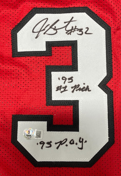 Joe Smith Signed Maryland Custom Basketball Jersey with 2 Inscriptions BAS
