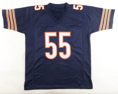Lance Briggs Signed Chicago Bears Custom Blue Football Jersey
