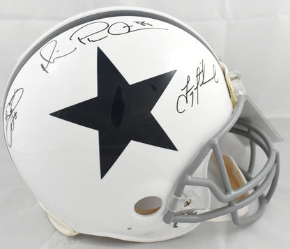Troy Aikman Michael Irvin & Emmitt Smith Signed Cowboys Authentic Helmet