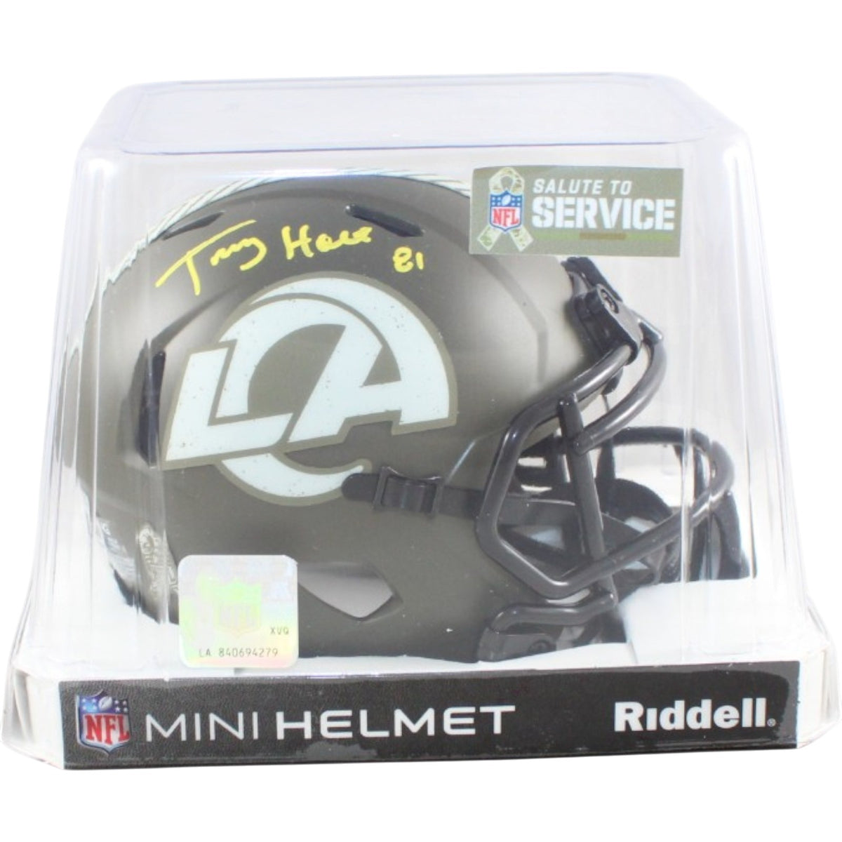 Torry Holt Autographed Los Angeles Rams 2022 Salute to Service Mini Helmet