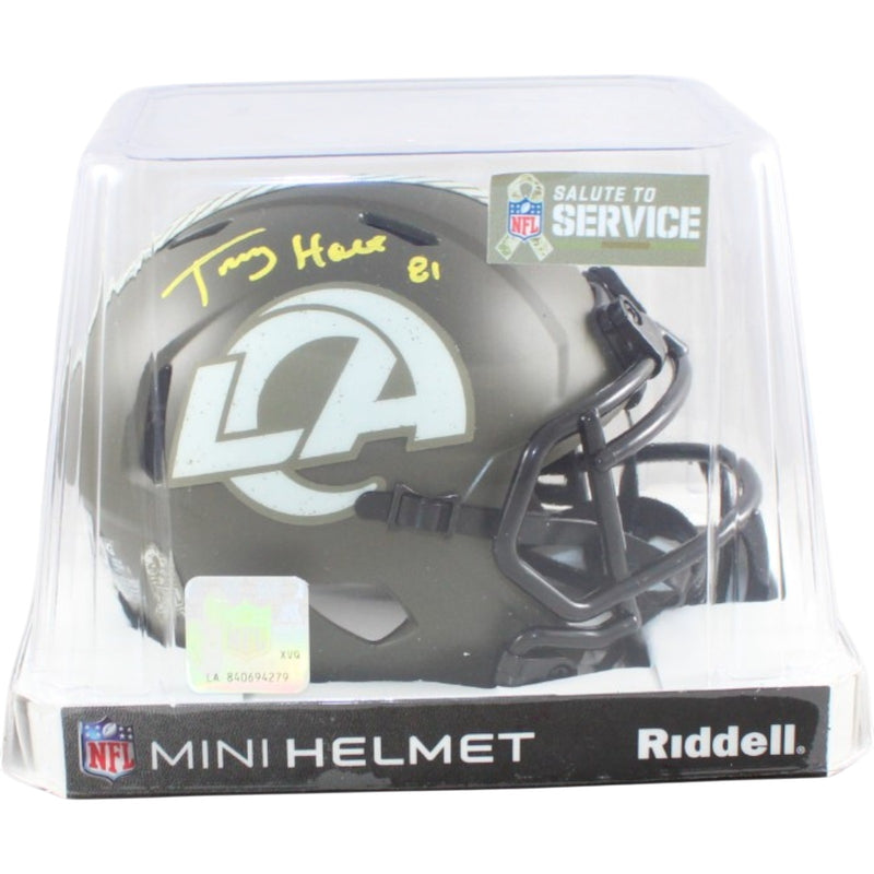 Torry Holt Autographed Los Angeles Rams 2022 Salute to Service Mini Helmet
