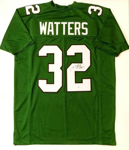 Ricky Watters Signed Green Custom Football Jersey