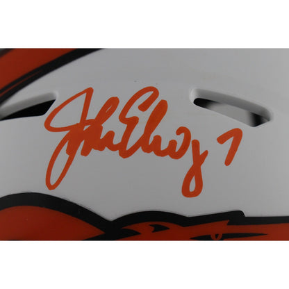 John Elway Denver Broncos Autographed Lunar Mini Helmet