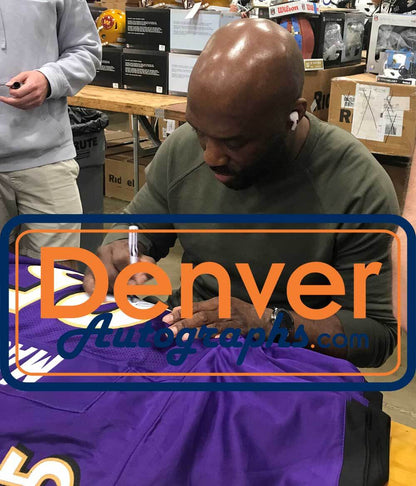 Derrick Mason Signed Baltimore Ravens Custom Purple Jersey (Beckett COA)