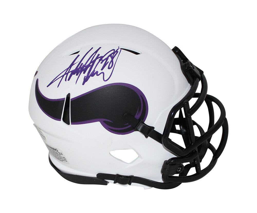 Adrian Peterson Autographed Minnesota Vikings Lunar Mini Helmet Beckett