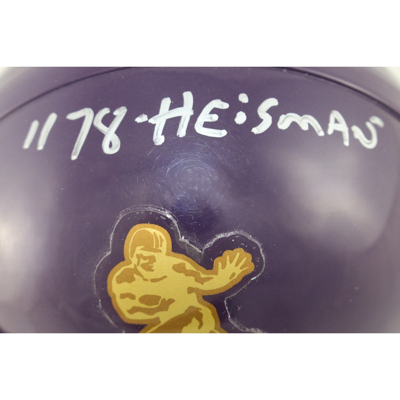 Billy Simms Signed Heisman Purple Mini Helmet (BAS COA)