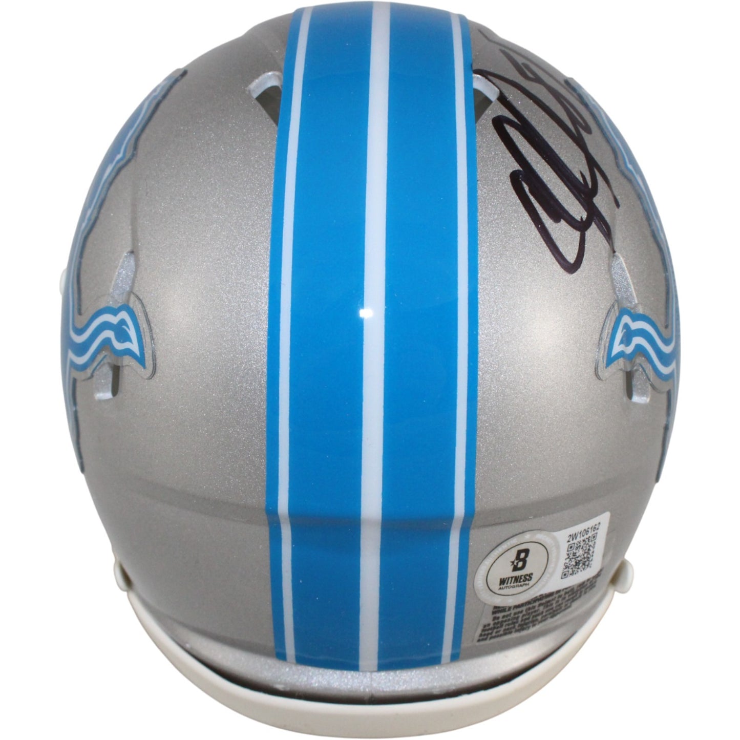 Calvin Johnson Detroit Lions Autographed Mini Helmet with "HOF" Inscription
