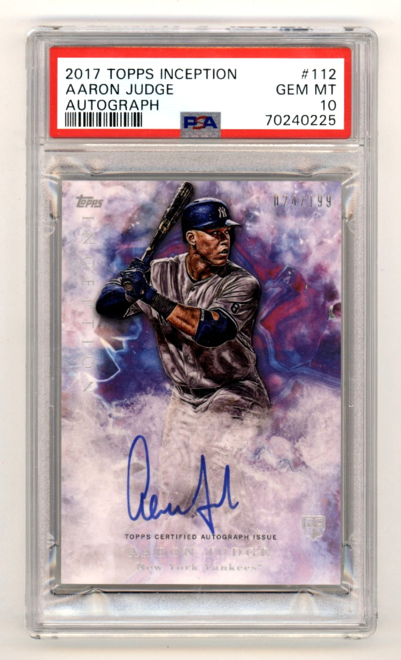 Aaron Judge Autographed 2017 Topps Inception Rookie Card /199 PSA 10
