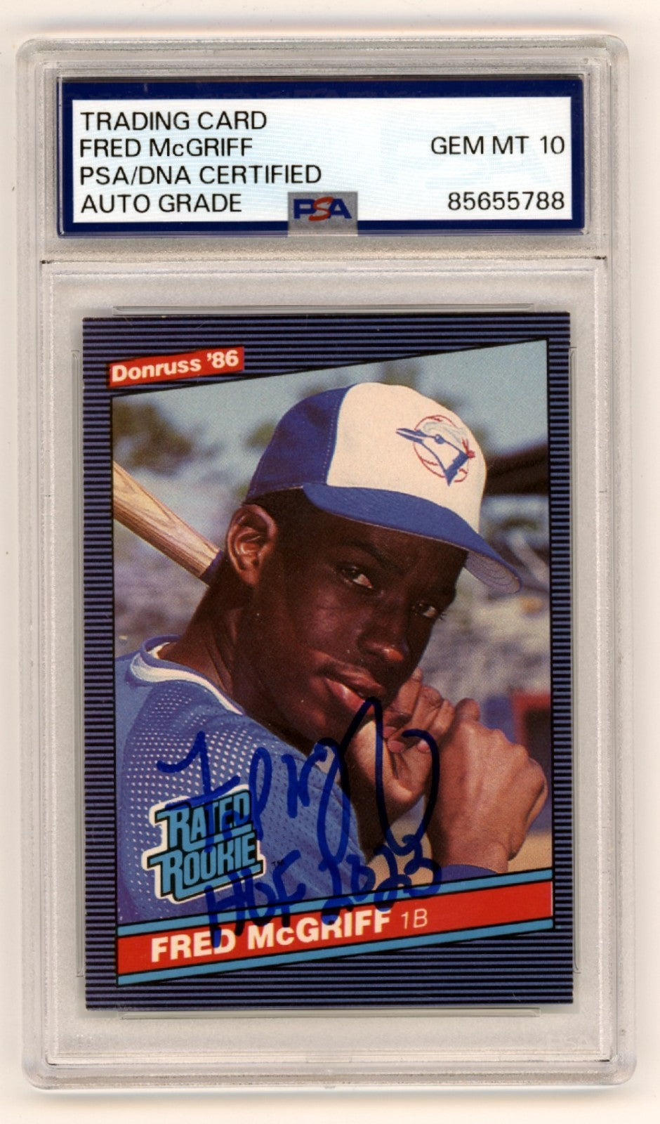 Fred McGriff Signed 1986 Donruss #28 Rookie Card (PSA 10 Auto/HOF 2023)