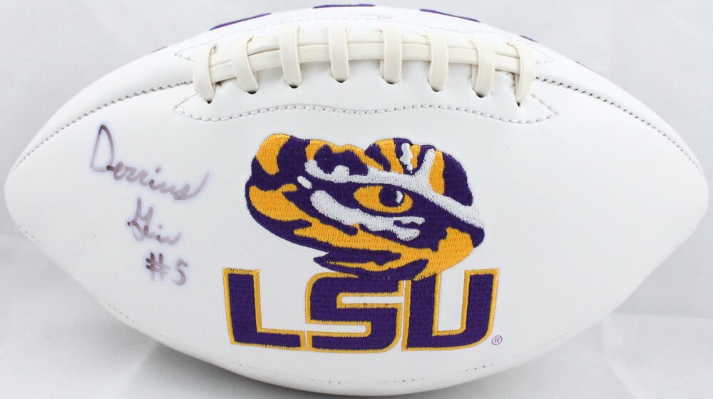 Derrius Guice Signed LSU Tigers Logo Football