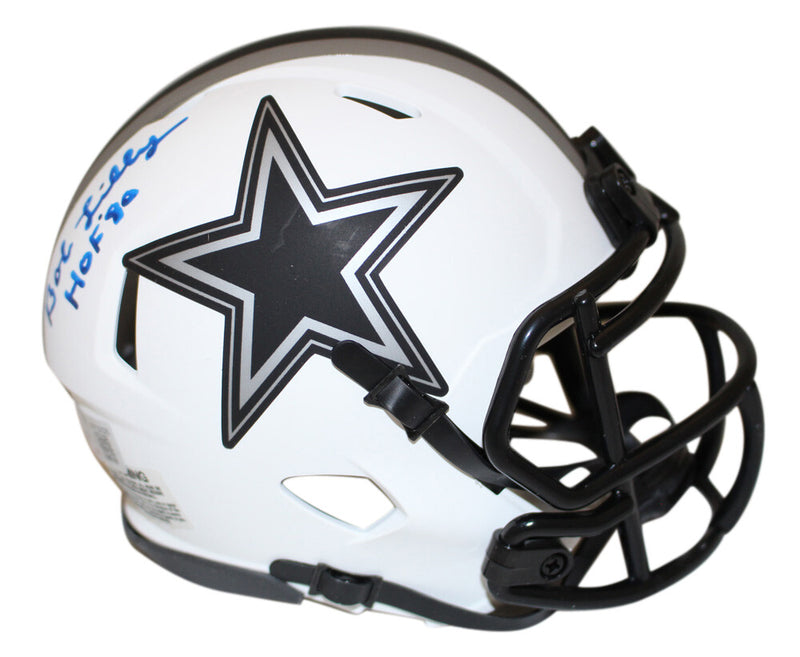 Bob Lilly Signed Dallas Cowboys Lunar Mini Helmet (HOF Inscription) BAS