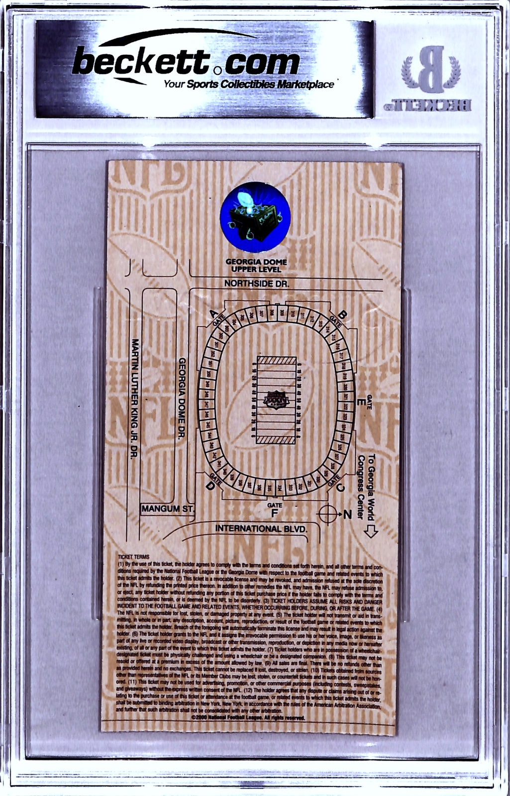 Kurt Warner Signed St. Louis Rams Ticket Stub SB XXIV MVP Inscribed Beckett Slab