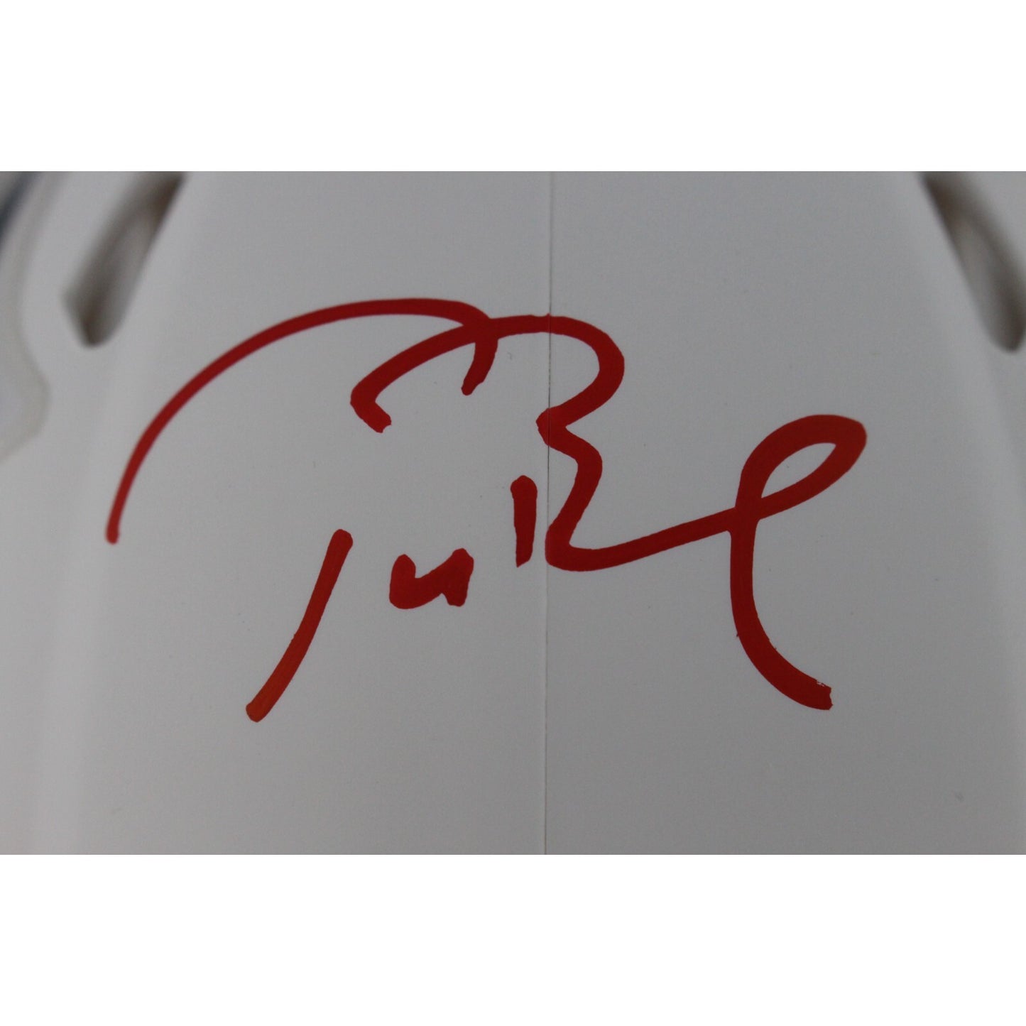 Tom Brady Signed New England Patriots Flat White Mini Helmet (Fanatics)
