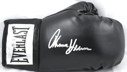 Tommy Hearns Autographed Black Everlast Boxing Glove