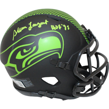 Steve Largent Signed Seattle Seahawks Salute to Service Mini Helmet BAS
