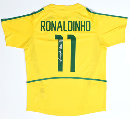Ronaldinho Autographed Brazil National Team Home Jersey