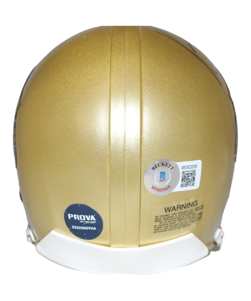 Kordell Stewart Signed Colorado Buffaloes Gold VSR4 Mini Helmet Beckett