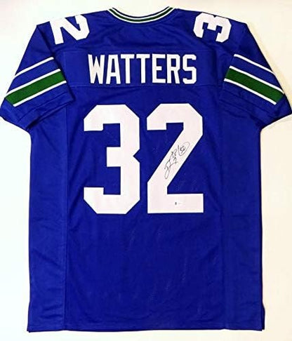 Ricky Watters Autographed Philadelphia Eagles Custom Blue Jersey