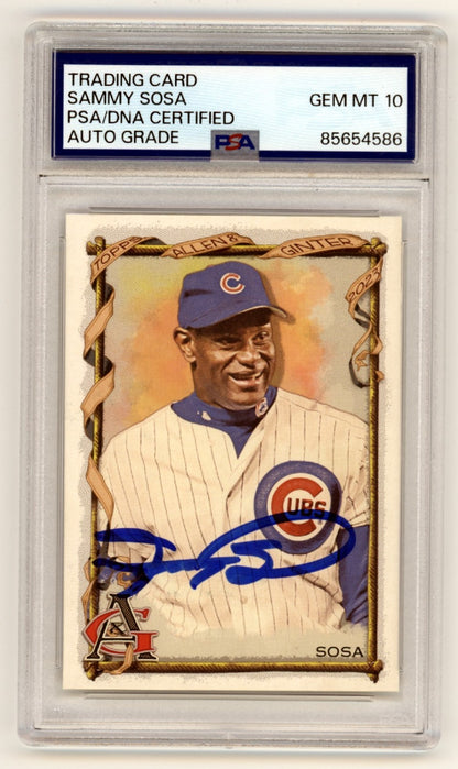 Sammy Sosa Signed Chicago Cubs 2023 Topps Allen & Ginter Card PSA 10 Auto