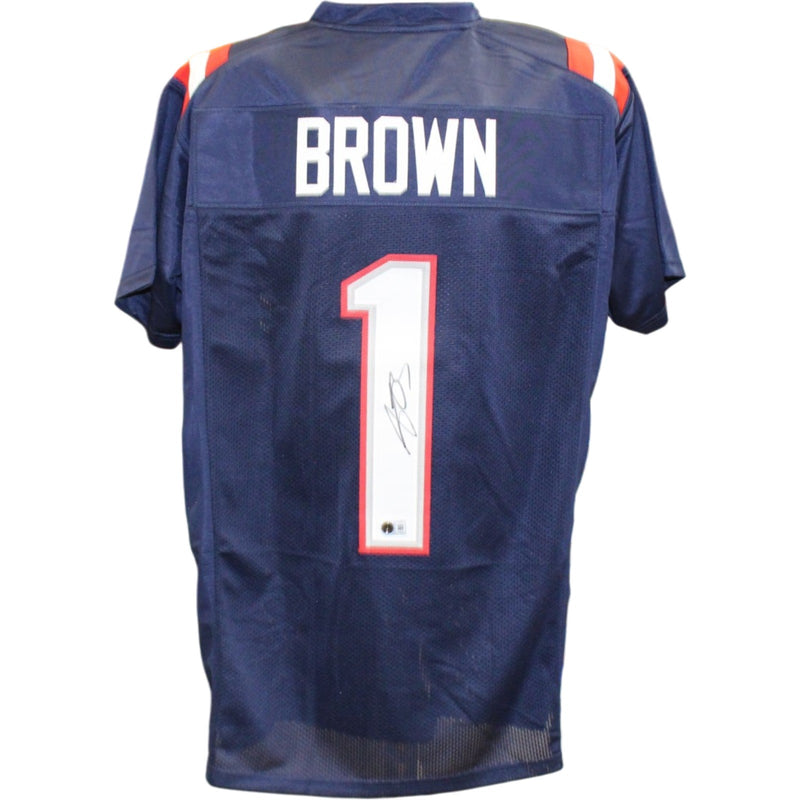 AJ Brown Autographed Blue Pro Style Jersey