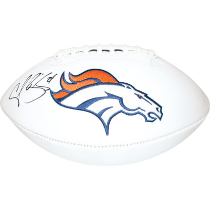 Champ Bailey Autographed Denver Broncos White Logo Football
