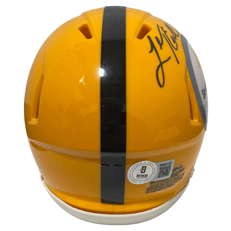 Levon Kirkland Signed Pittsburgh Steelers Gold 75th Anniversary Mini Helmet