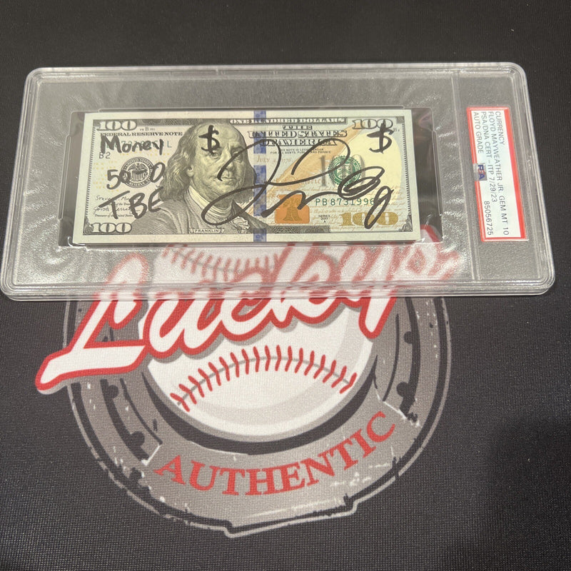 Floyd Mayweather Jr. Signed $100 Bill with 4 Inscriptions PSA 10