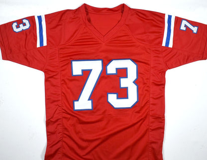 John Hannah Signed New England Patriots Style Red Custom Jersey