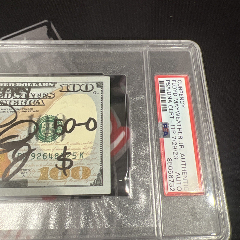 Floyd Mayweather Jr. Signed $100 Bill with 4 Inscriptions (PSA)