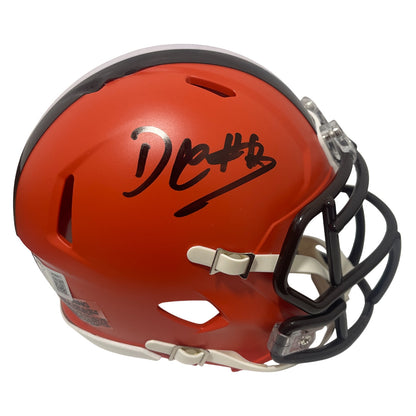 David Njoku Signed Cleveland Browns Speed Mini Helmet (Beckett COA)