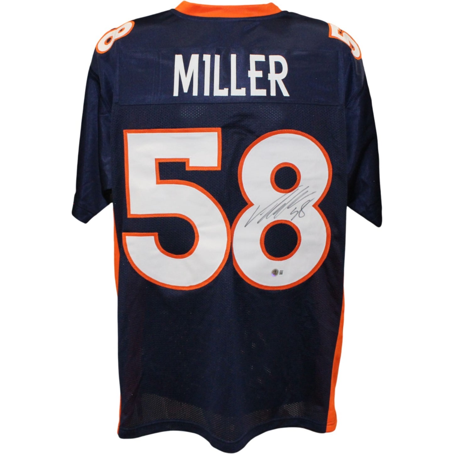 Von Miller Autographed Custom Blue Football Jersey (Beckett Witnessed)
