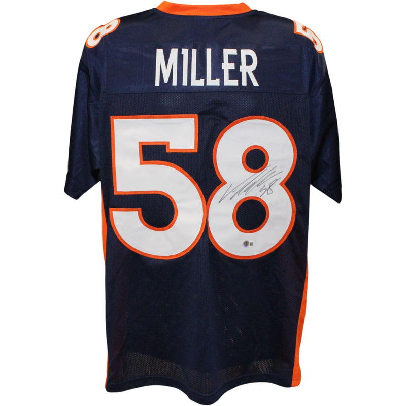 Von Miller Autographed Custom Blue Football Jersey (Beckett Witnessed)