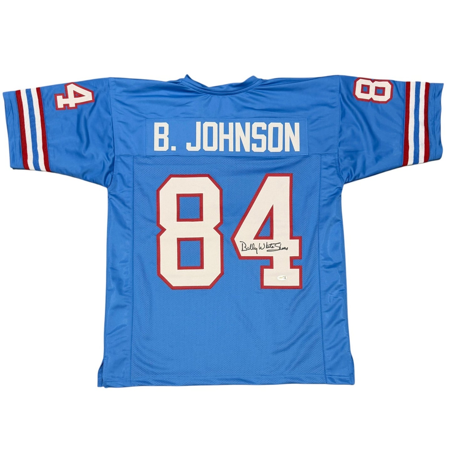 Billy White Shoes Johnson Signed Houston Oilers Jersey