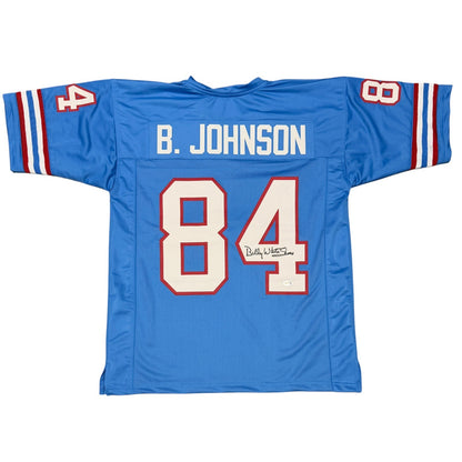 Billy White Shoes Johnson Signed Houston Oilers Jersey