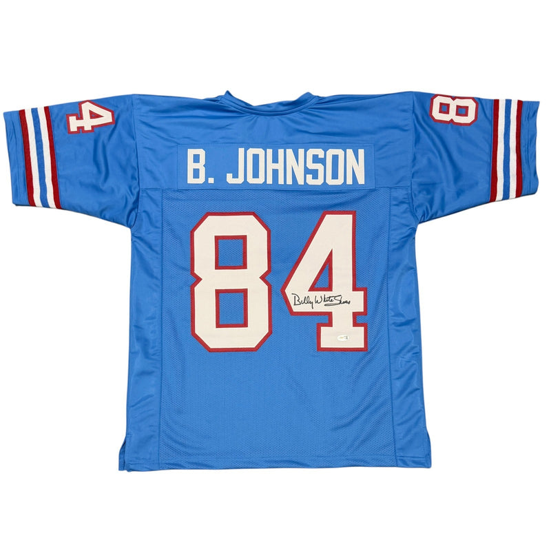 Billy White Shoes Johnson Signed Houston Oilers Jersey