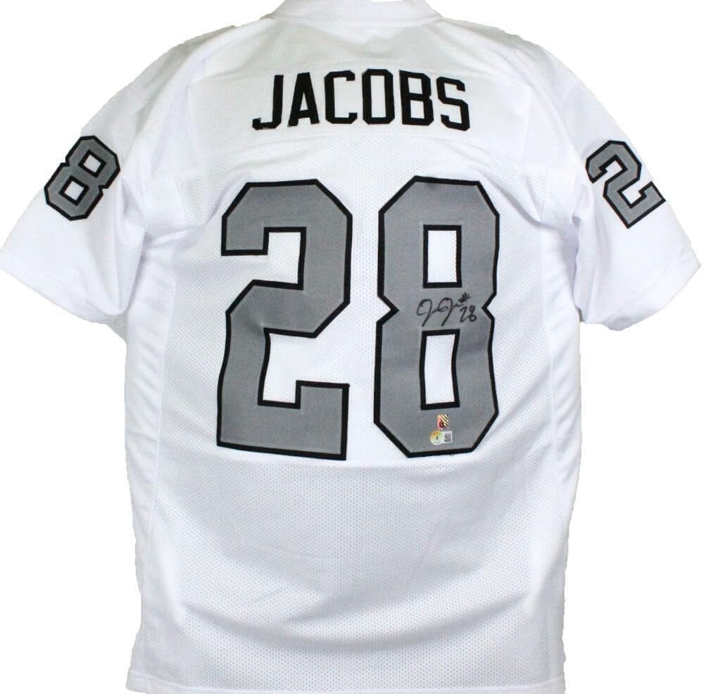 Josh Jacobs Signed Las Vegas Raiders White Color Rush Custom Jersey