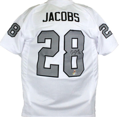 Josh Jacobs Signed Las Vegas Raiders White Color Rush Custom Jersey