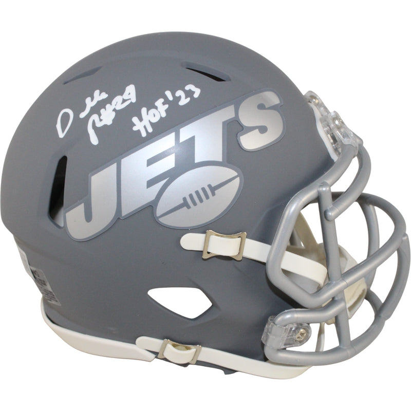 Darrelle Revis Autographed New York Jets Slate Mini Helmet (HOF)