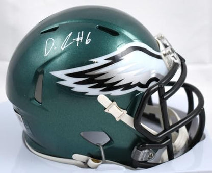 DeVonta Smith Signed Philadelphia Eagles White Speed Mini Helmet