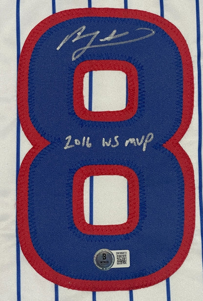 Ben Zobrist Signed Chicago Cubs Custom Jersey (2016 WS MVP) Beckett COA