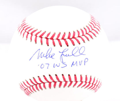 Mike Lowell Signed Rawlings Official MLB Baseball "07 WS MVP"