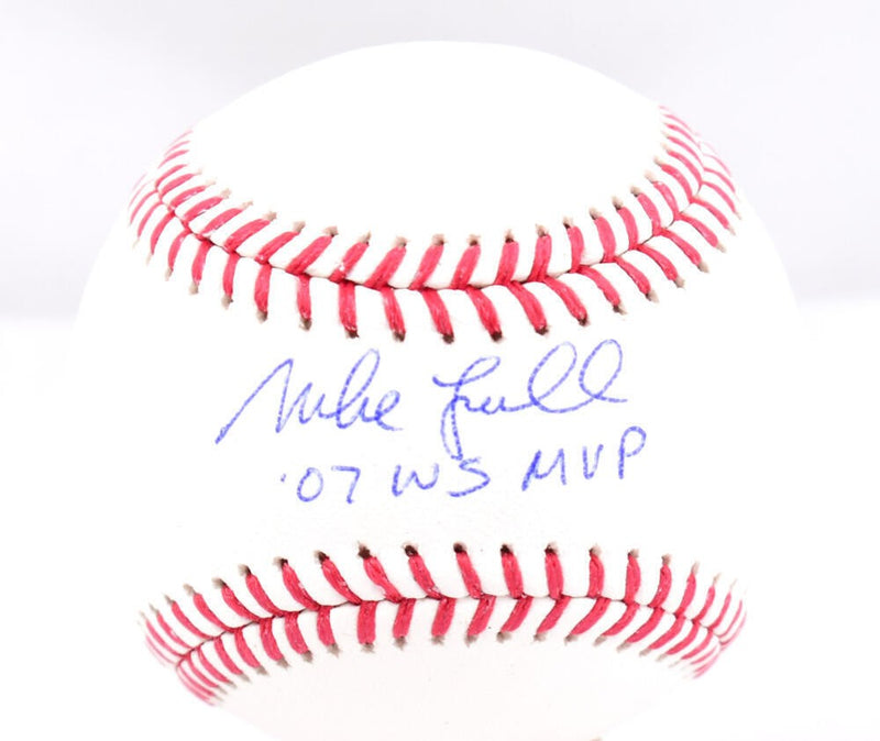 Mike Lowell Signed Rawlings Official MLB Baseball "07 WS MVP"