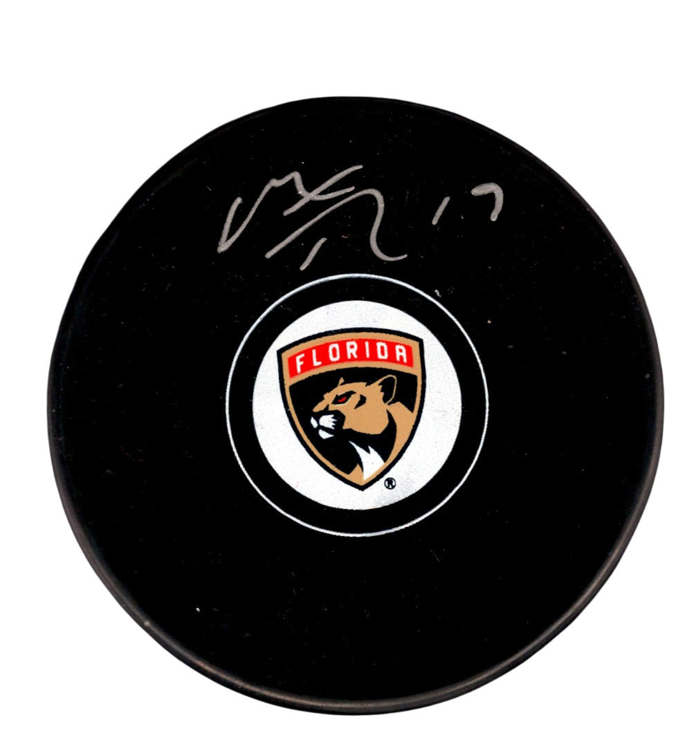 Matthew Tkachuk Signed Florida Panthers Logo Puck JSA COA