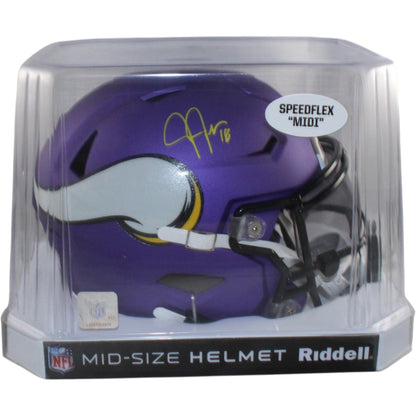 Justin Jefferson Minnesota Vikings Autographed Mid-Size Midi Helmet