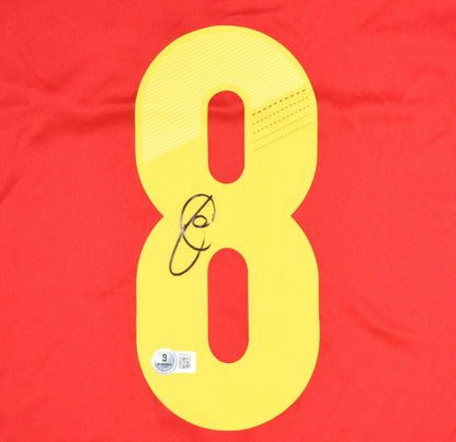 Xavi Hernandez Signed Spain National Team Home Jersey